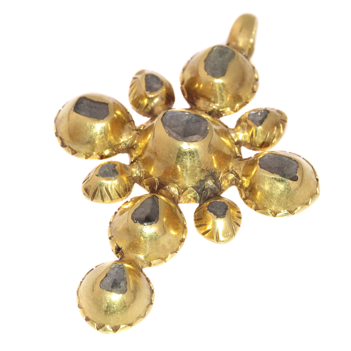 Yellow gold 18th Century Georgian cross with rose cut diamonds (image 2 of 9)